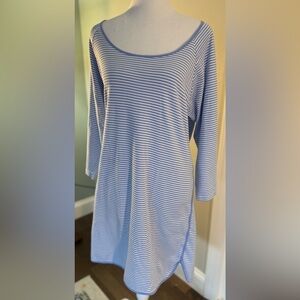 LAKE Pajamas Night Shirt Nightgown Blue White 100% Peruvian Pima Cotton Soft XL